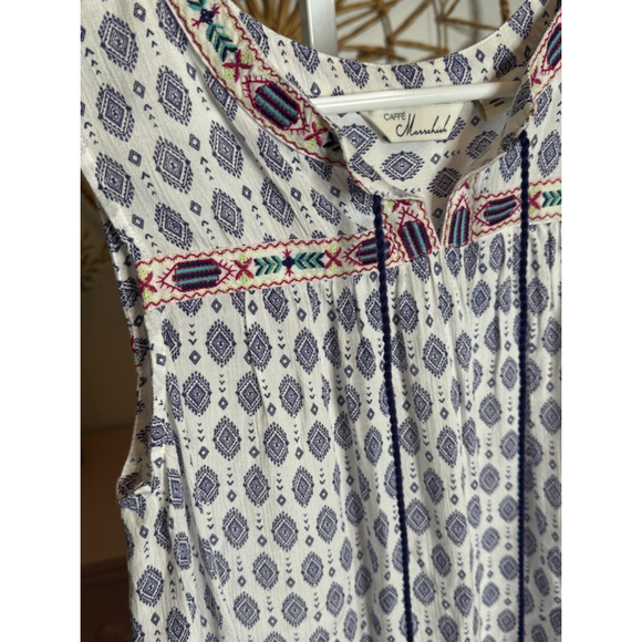 Women's Caffe Marrakech Tank Top S White Blue - Picture 3 of 4
